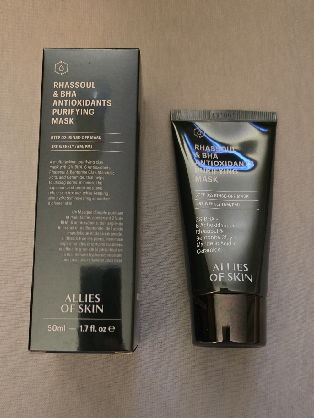 Allies of Skin Rhassoul BHA Antioxidants Purifying Mask New Exp Sep 2027 Sealed
